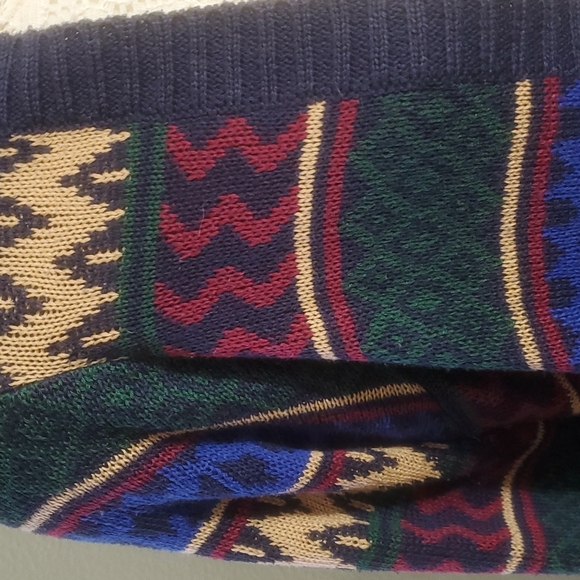 GEEGEE Women's Aztec Print Open Front Fringe Trim Waterfall Cardigan-Sz S/M - Picture 3 of 17